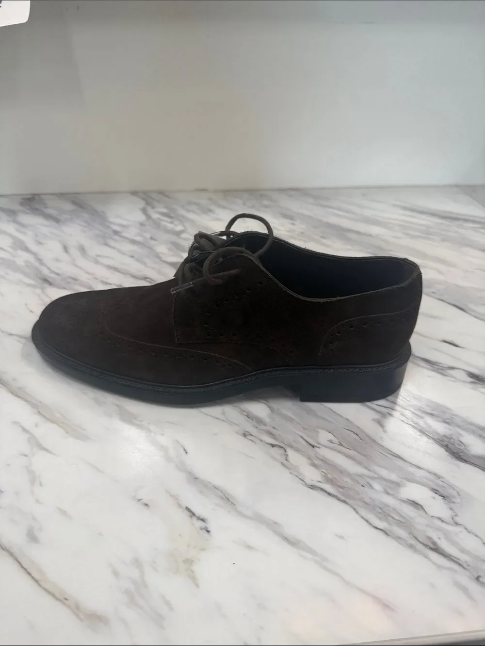 Tod's Dark Brown Suede Wingtip Derby